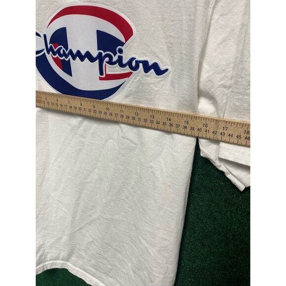 90s Champion HUGE Logo Sz Medium White T-Shirt Unisex - Picture 7 of 7